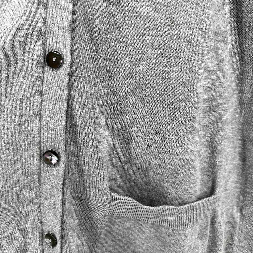 Vince Button Up Sweater Dress Cardigan 3/4 Sleeve Pockets Cashmere Gray Medium - Image 5