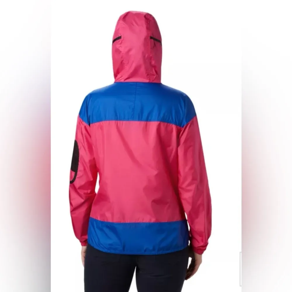 Columbia Women's' Challenger Windbreaker Jacket Hot Pink & Blue Size L - Image 3