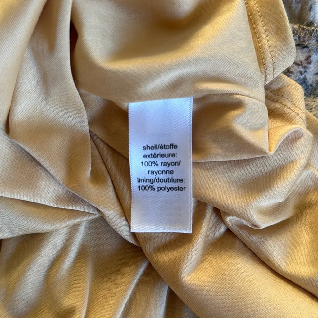 Maurices Light Yellow and Blue Floral Midi Dress XS - Image 11