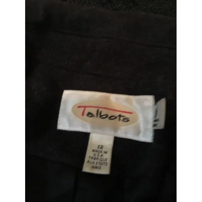 Talbots Women's Grayish Button-Front Wool Coat Jacket Collared Size 12 - Image 5