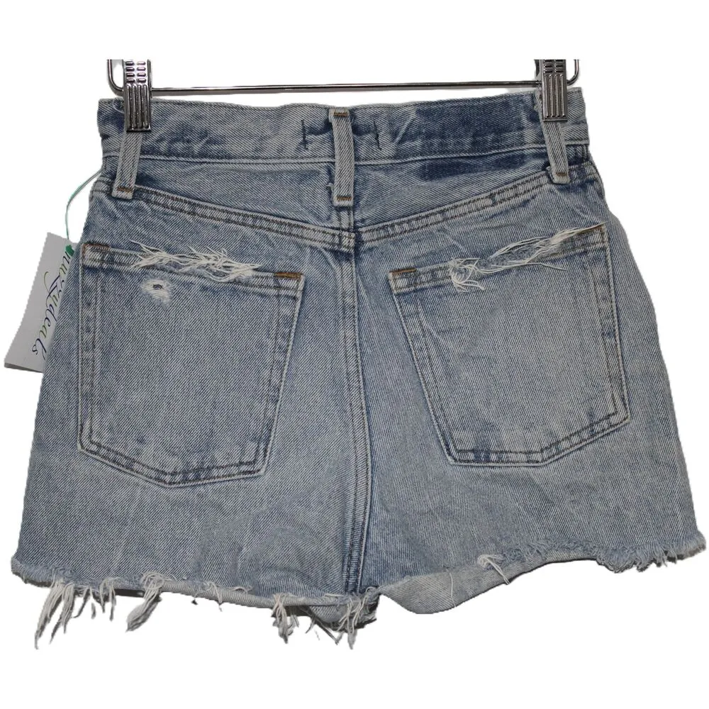 Womens Abercrombie & Fitch Natural Rise Short Distressed Jean Shorts Size 24 00 - Image 2