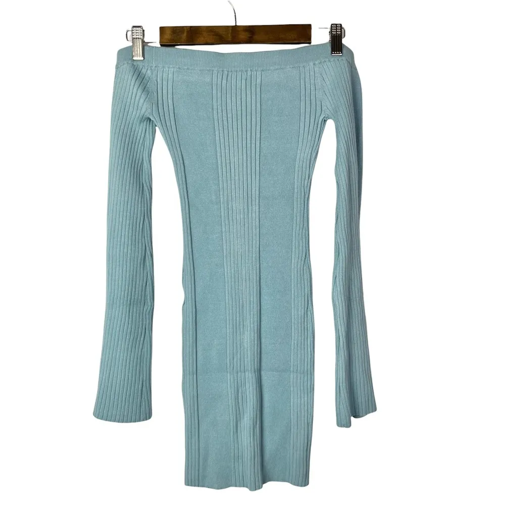 Lovers + Friends Slate Blue Adelia Off Shoulder Dress S - Image 36