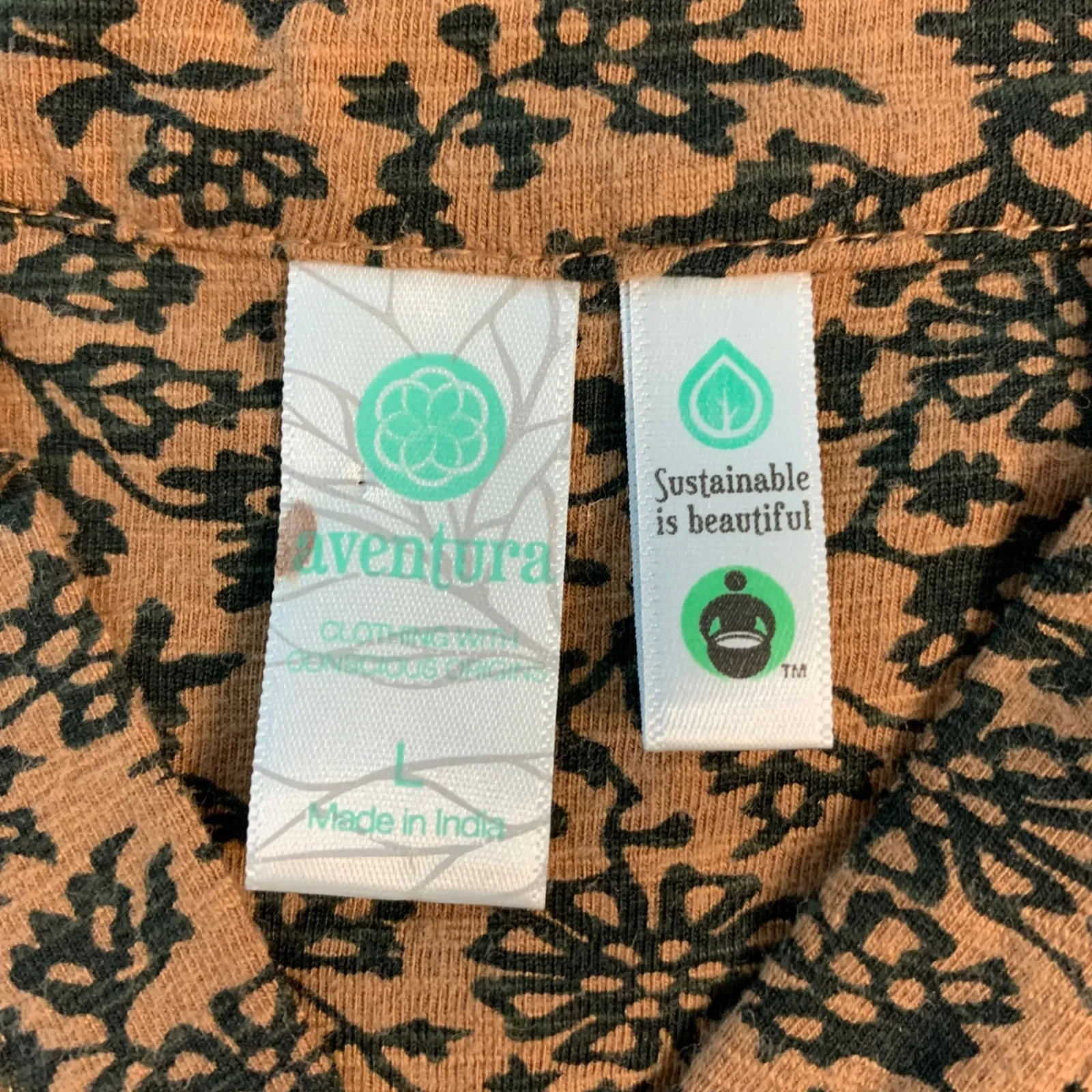 Aventura Women's Brown Floral Print Long Sleeve V - Image 3