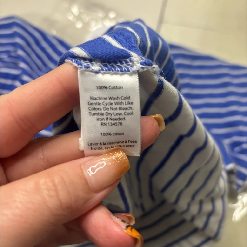 Vineyard Vines Small Casual V Neck Mixed Stripe T Shirt Dress Cotton Coastal - Image 6