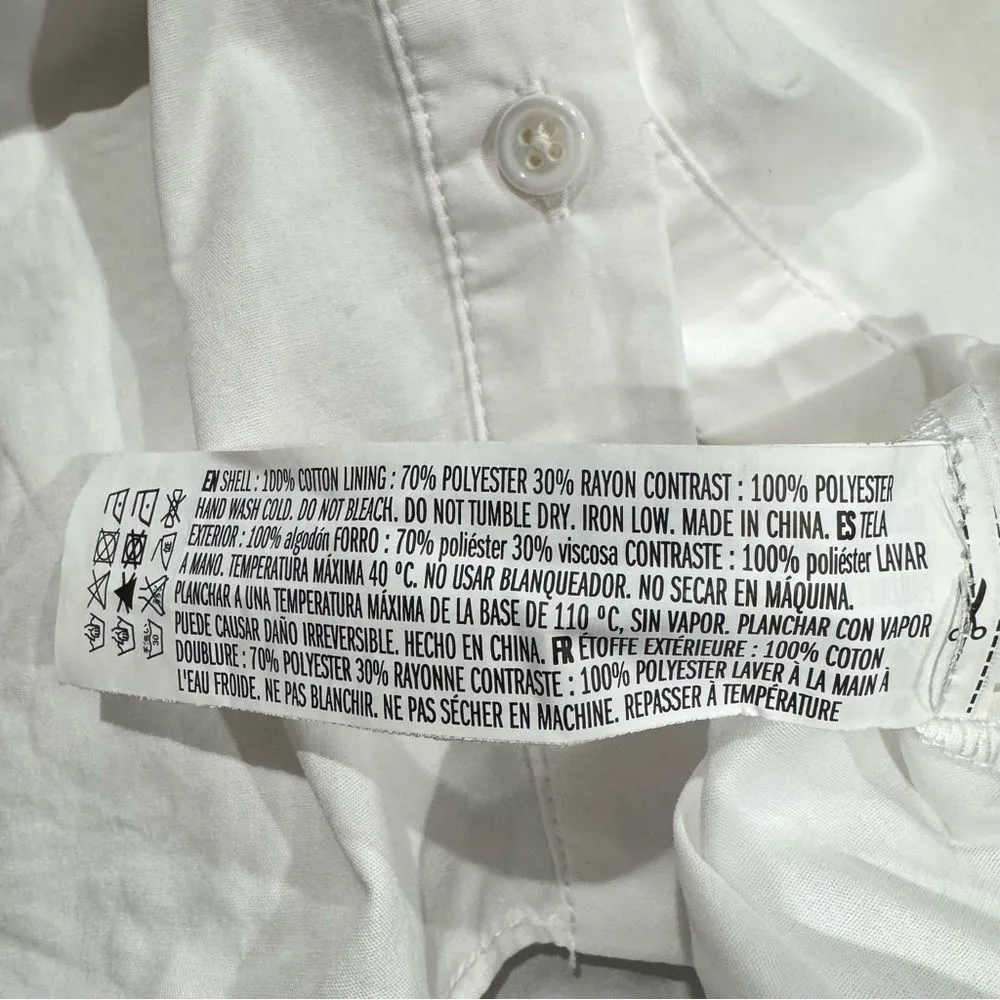 English Factory Button Up Plaid Bell Sleeve Long Sleeve Blouse Women’s Medium - Image 3