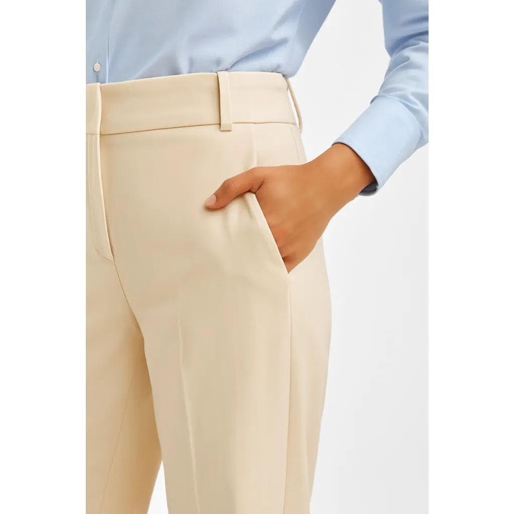 & Other Stories Khaki Cream Pressed Front Pleated Slacks Dress Pants Size 4 - Image 2