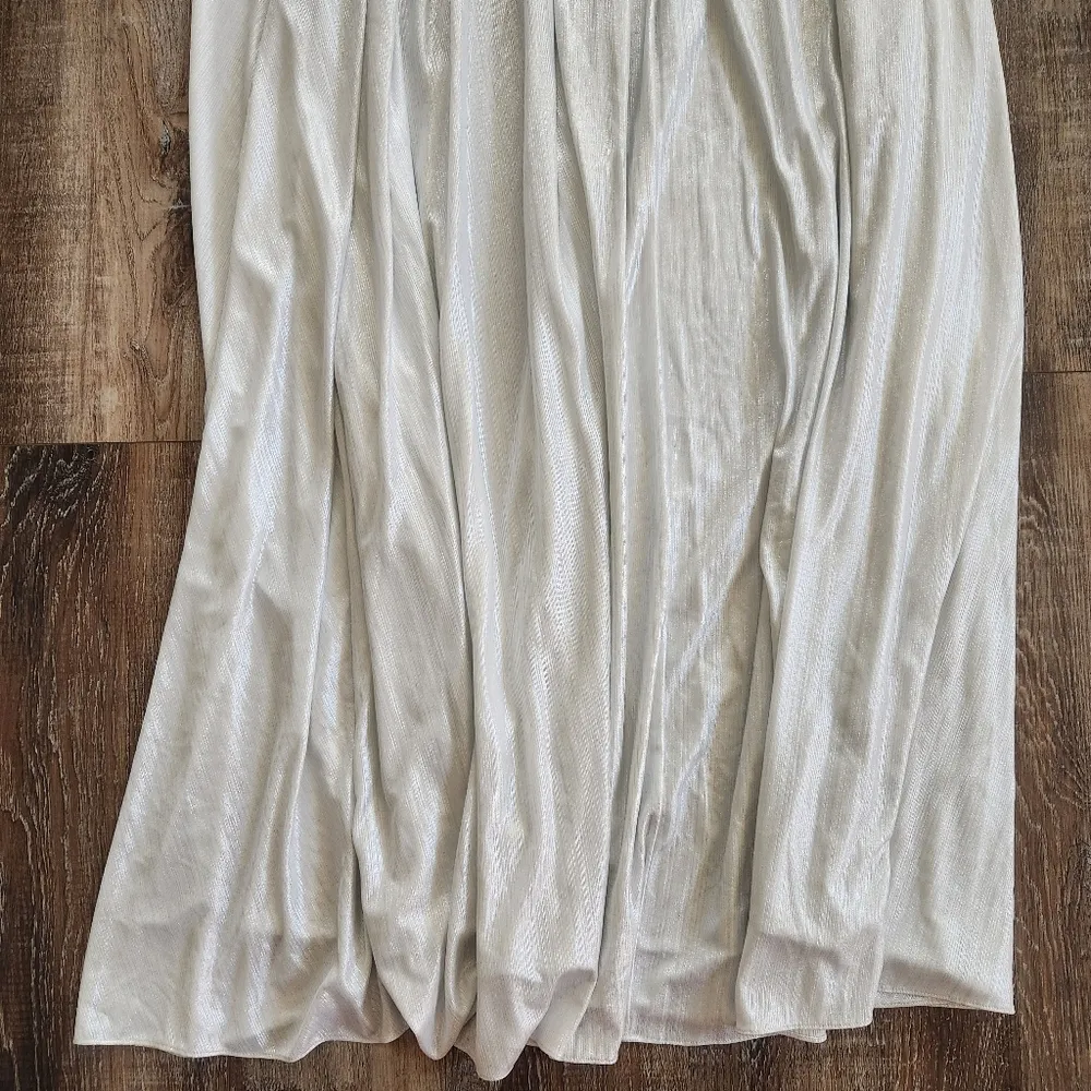 Retrofete Doss Dress in Silver/White Size Large Maxi NWT Spaghetti Straps - Image 10