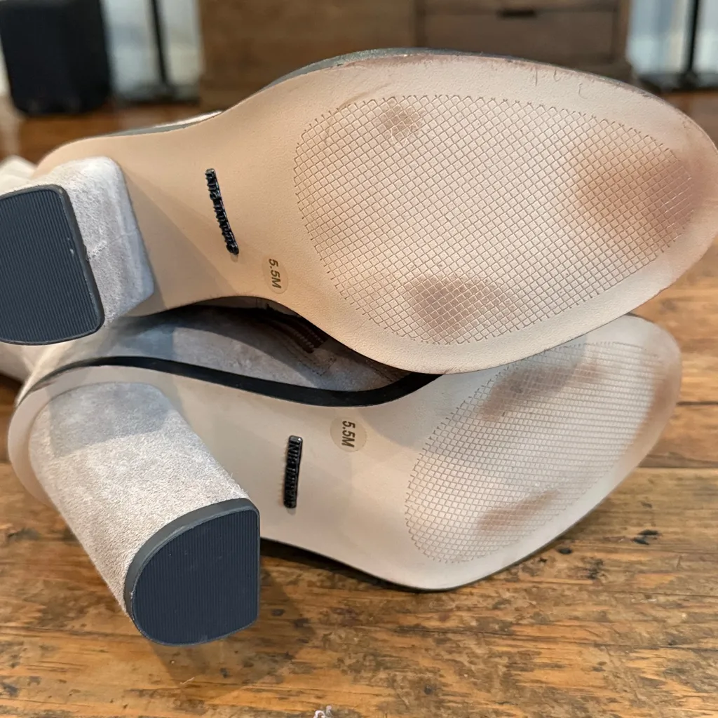 Gianni Bini Taupe Suede Over Knee 3" Tall Heeled Boots Size 5.5 - Image 5