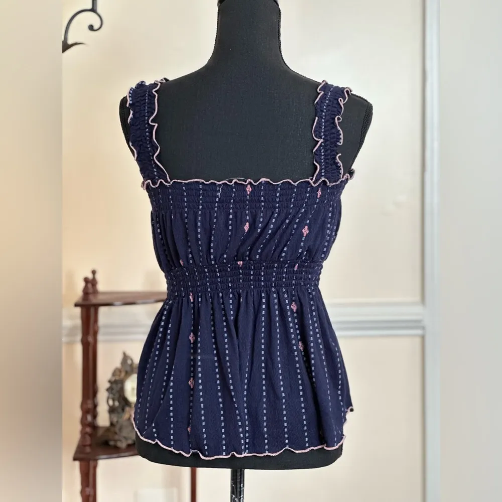 Striped Smocked-Trim Top - Image 3