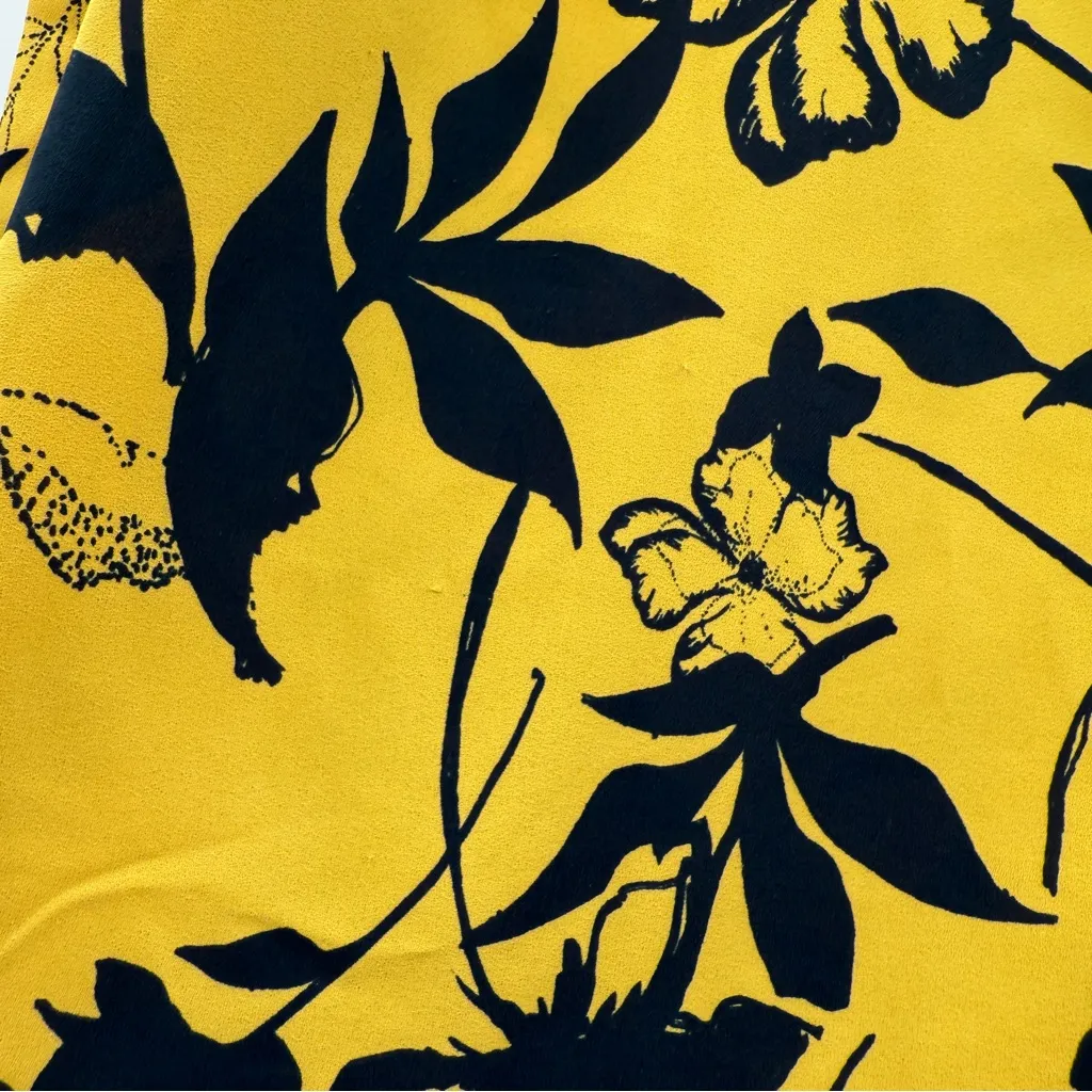 Stitchfix‎ 41 Hawthorne Felixa Yellow & Black Floral Long Sleeve Top Sz S - Image 6