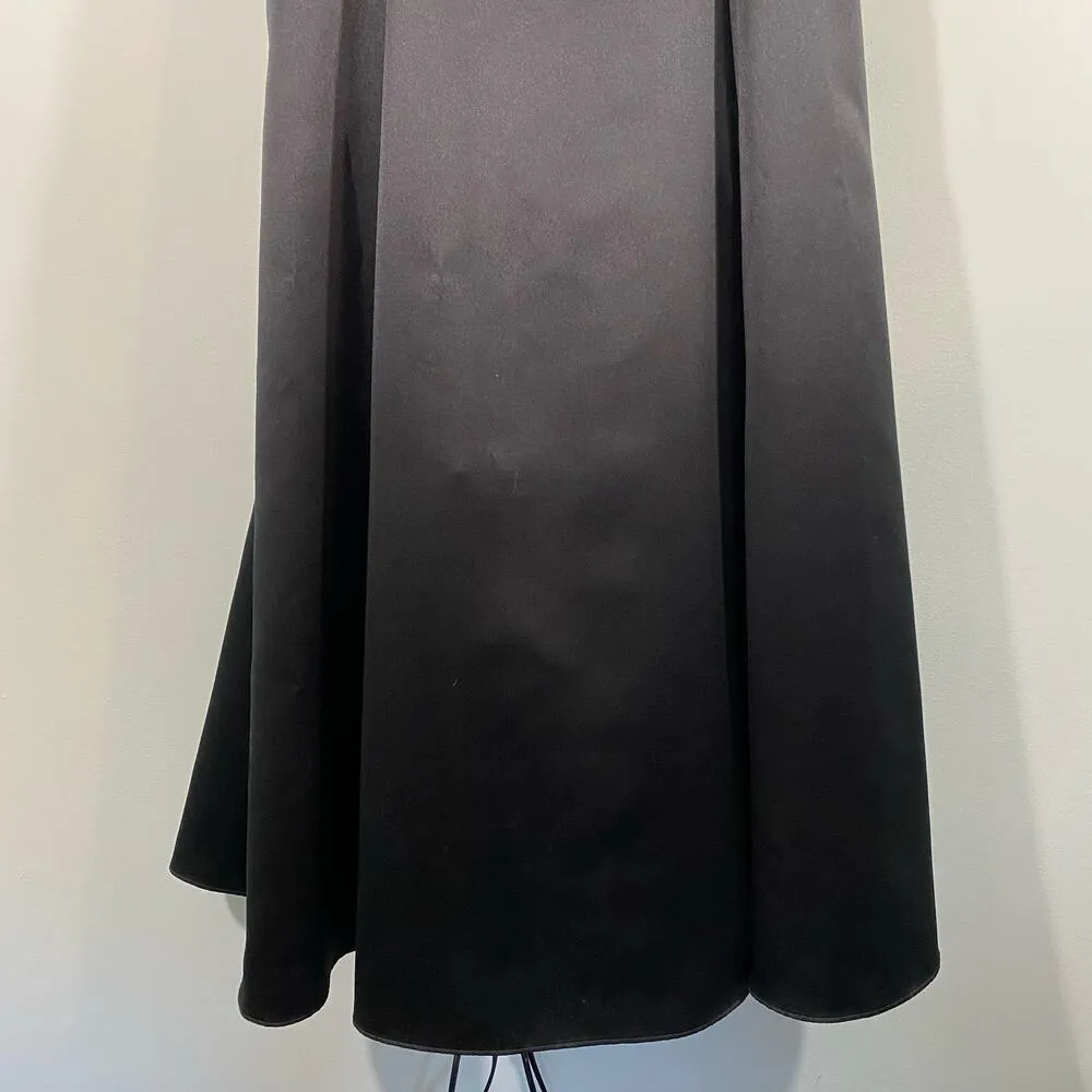 Vtg Scott McClintock Black Satin Spaghetti Strap Bow Accents Maxi Dress Size 14 - Image 3