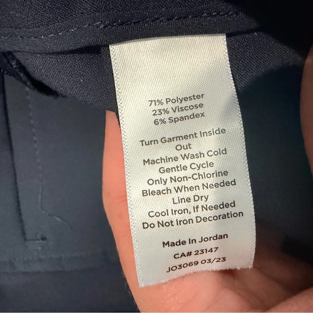 Talbots Navy Button Hem Wide Leg Crop Size 16 Workwear Career Office Work - Image 5