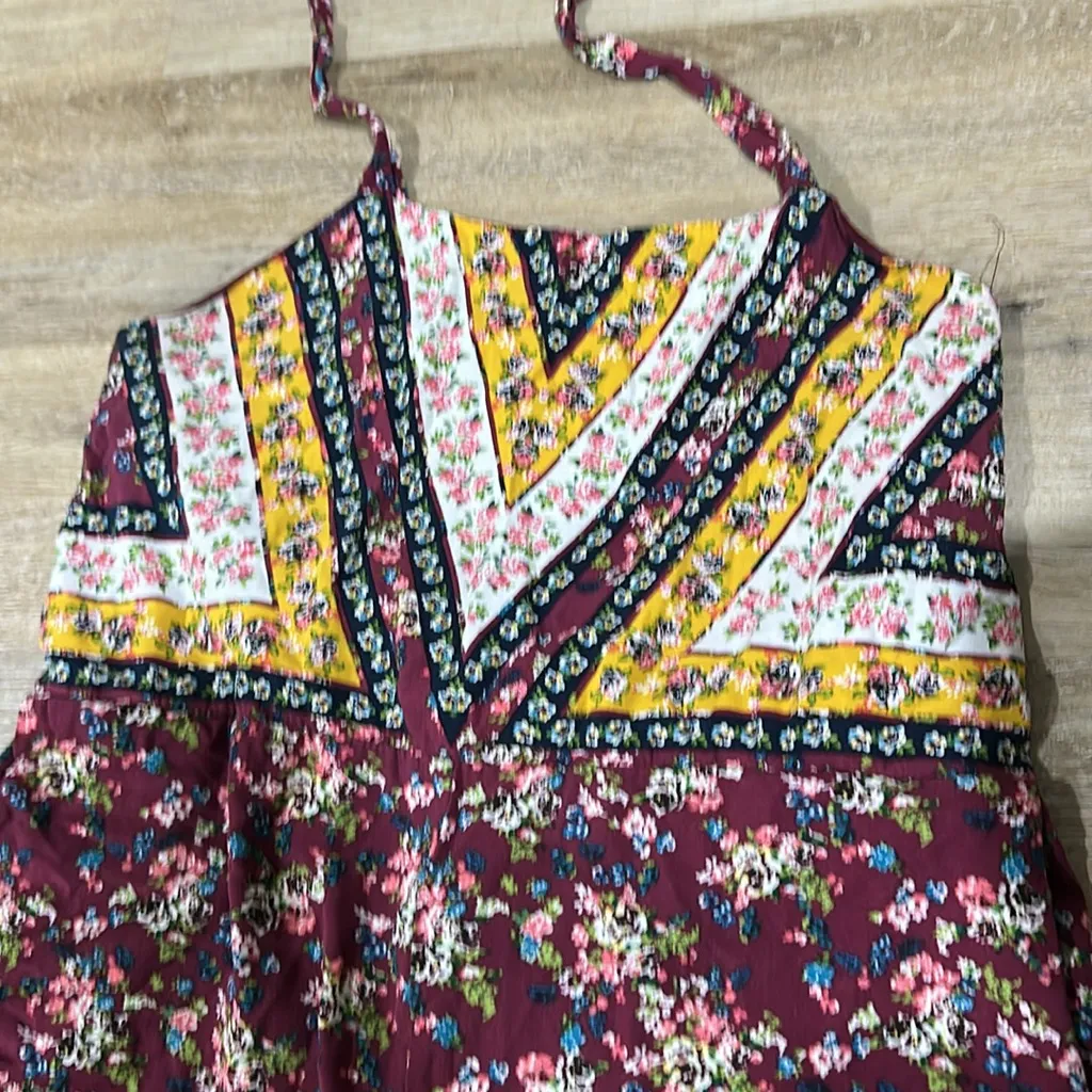 Floral Halter Jumpsuit Red Size L - Image 2