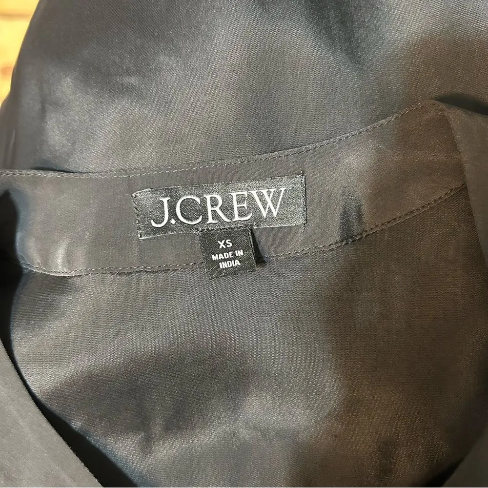 J. Crew Sheer Button-Up Shirt with Jewel Buttons in Black Organza Blend Size XS - Image 5