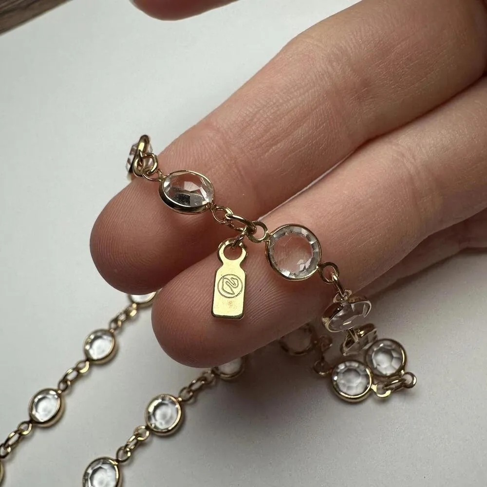 Swarovski Crystal Signed Pave Heart Gold Tone Clear Necklace 16 3/4 Inch - Image 15