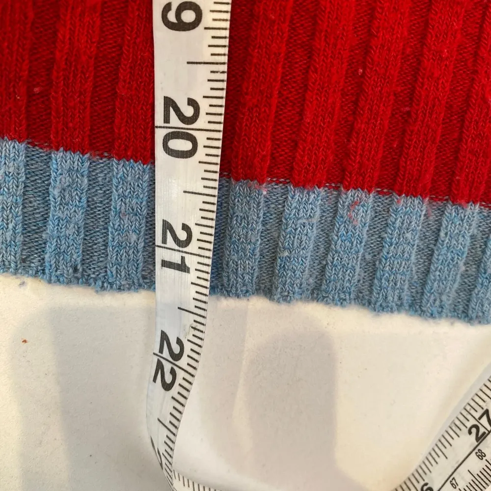 Bulldog Vintage Women’s Blue & Red Striped Y2K Pullover Hooded Sweater EUC Sz Sm - Image 10