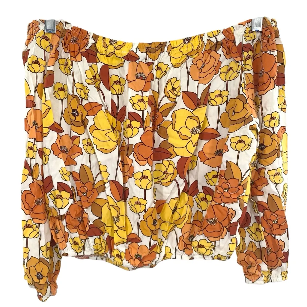 Forever 21 Off Shoulder Retro Floral Crop Top - Image 7