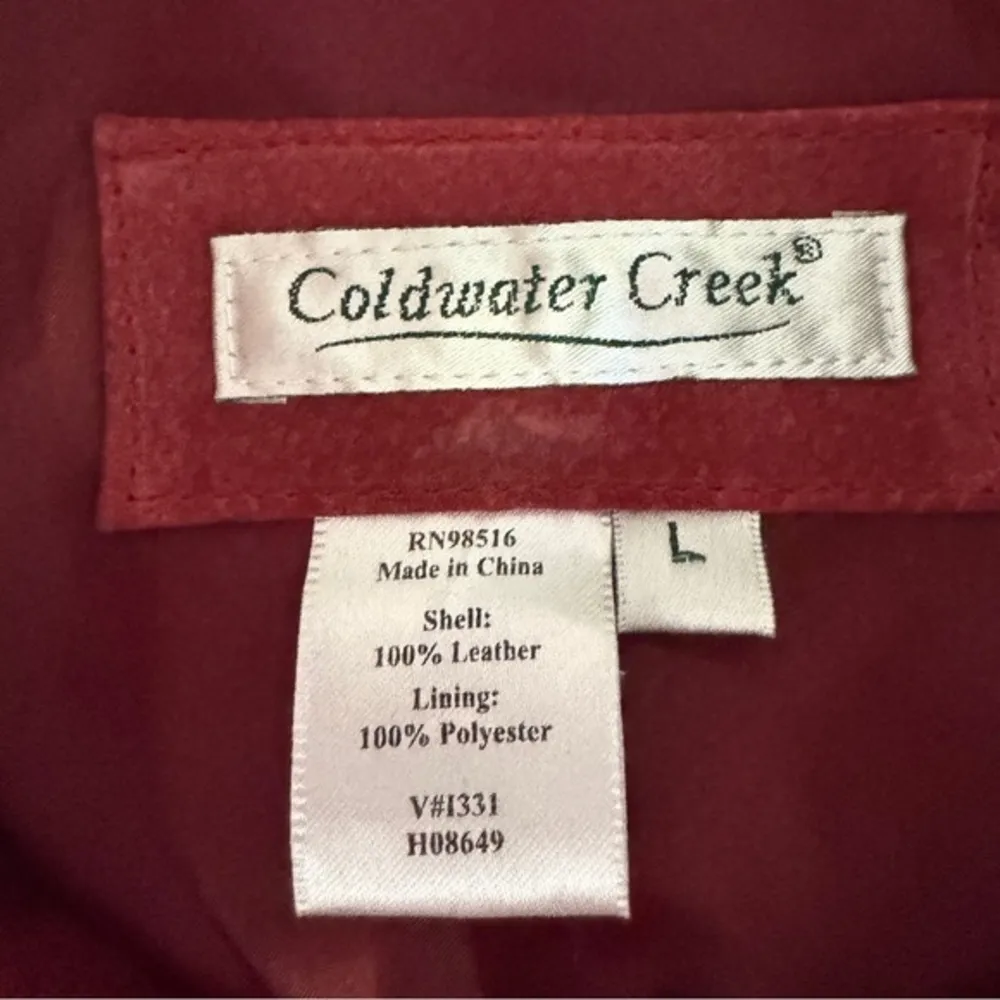 Red Suede Jacket Beaded Details western Large boho See description - Image 3