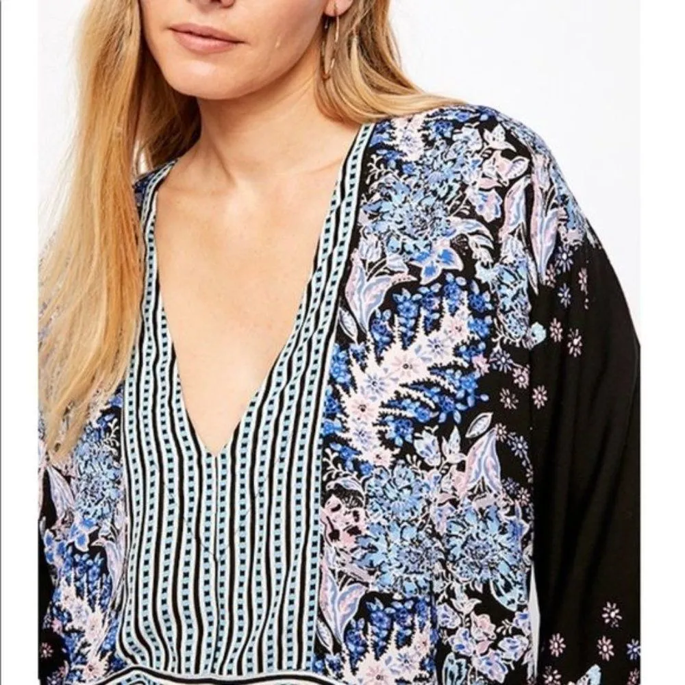 Free People Mix N Match Oversized Floral Kimono Crop Top Small - Image 55