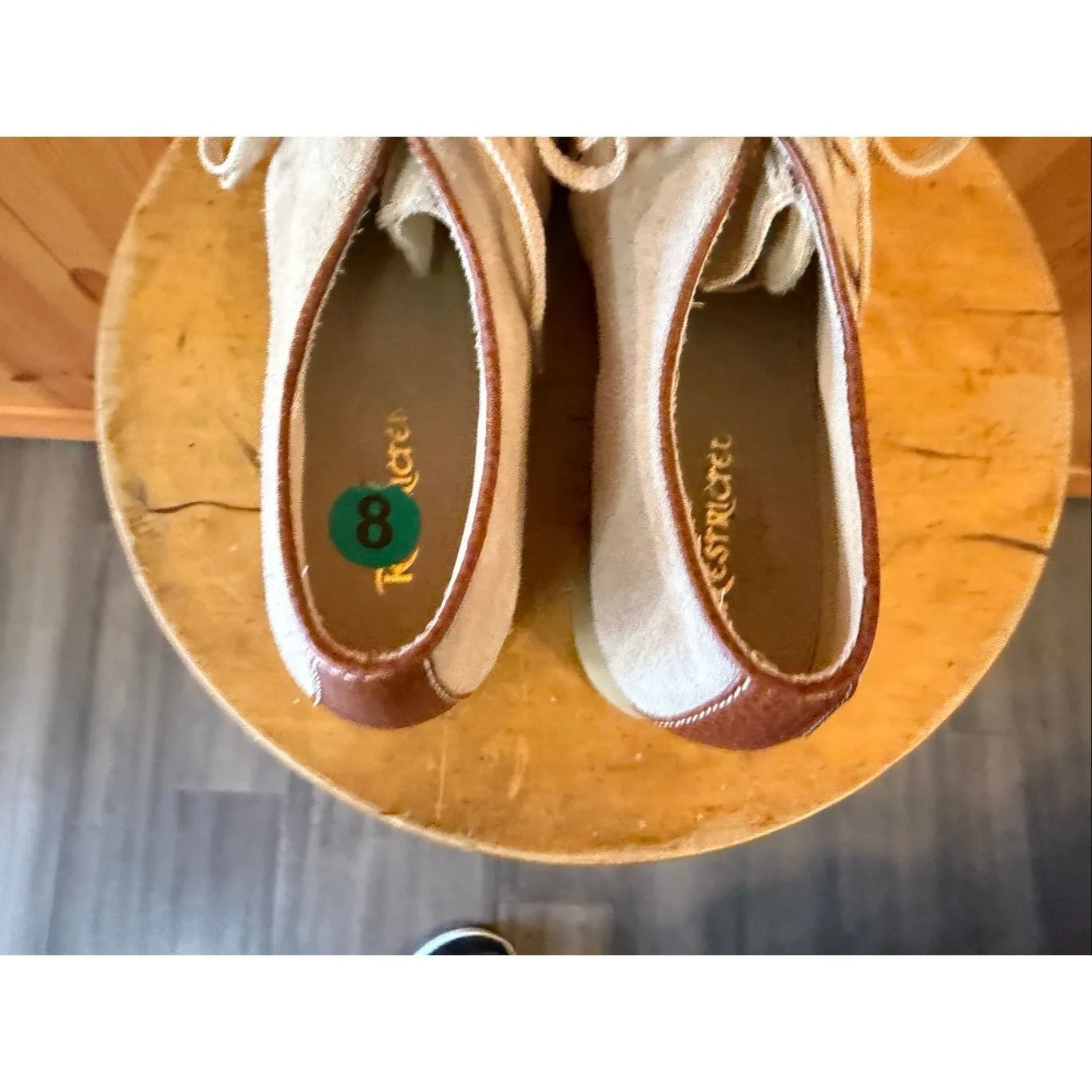 VTG Restricted Gum Sole Shoes Suede Leather Womens Sz 8 Tan - Image 5