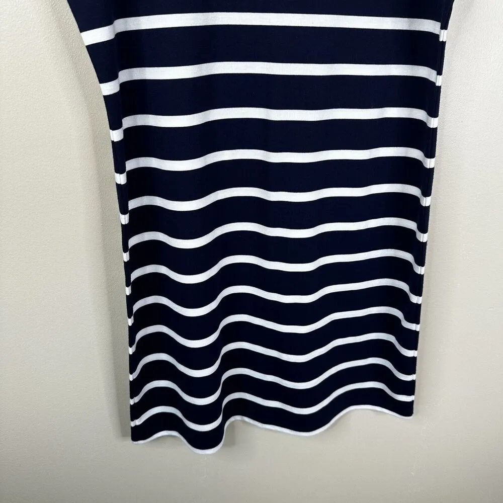NEW Sail To Sable STS Dress Large Short Sleeve Navy White Stripe Nautical Shift - Image 7