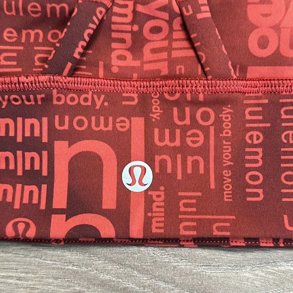 Lululemon Energy High Neck Longline Medium Support Sports Bra Ombre Red Multi 6 - Image 3