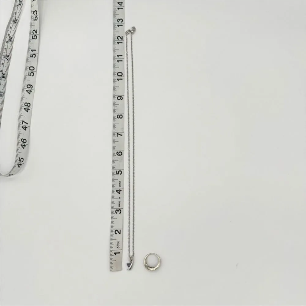 10K Two Tone White Gold Diamond & Tanzanite Ring & Pendant Set .04 ctw 3.6 - Image 11