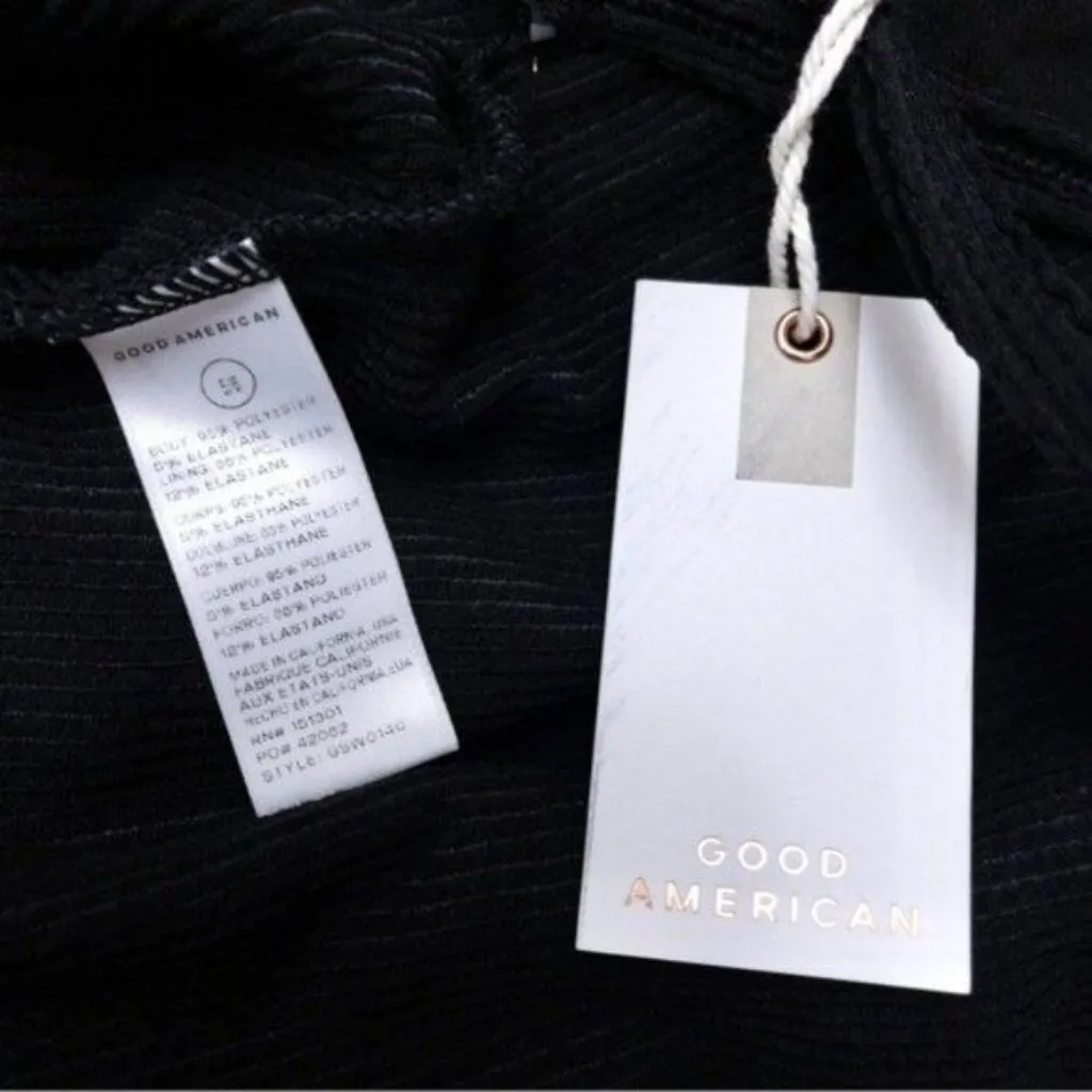 NWT Good American Always Fits One Piece 2XL-3XL Black001 Stretch Cheeky Crinkle - Image 4