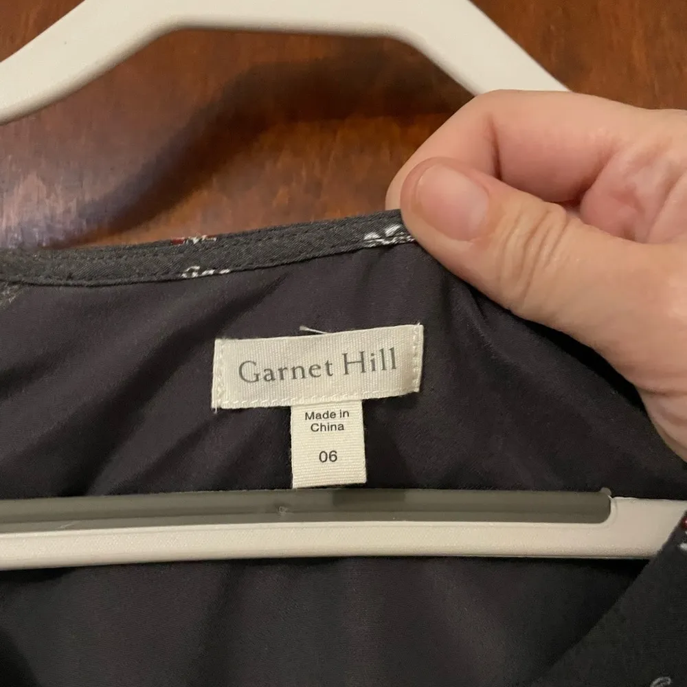 Garnet Hill Bohemian Pocket Detail Dress Gray Floral  Drop Waist Size 6 - Image 5