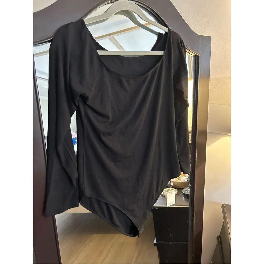 NEW MANGOPOP Scoop Neck Puff Sleeve Top Bodysuit XL - Image 4