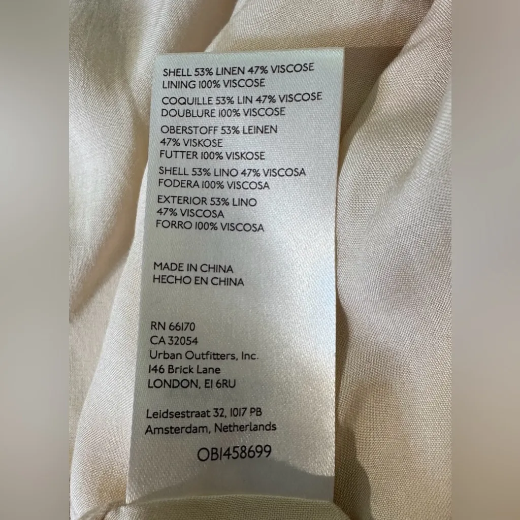 Free People Olivia Blazer in Pebble Linen Blend Double‎ Breasted Jacket M - Image 11