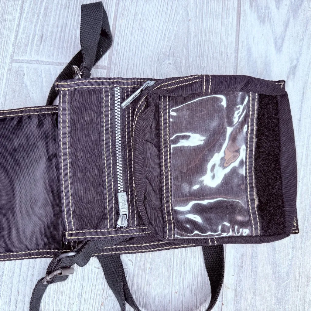 Kipling Small Black Crossbody Bag Purse Nylon Canvas retro skater purse bag - Image 6