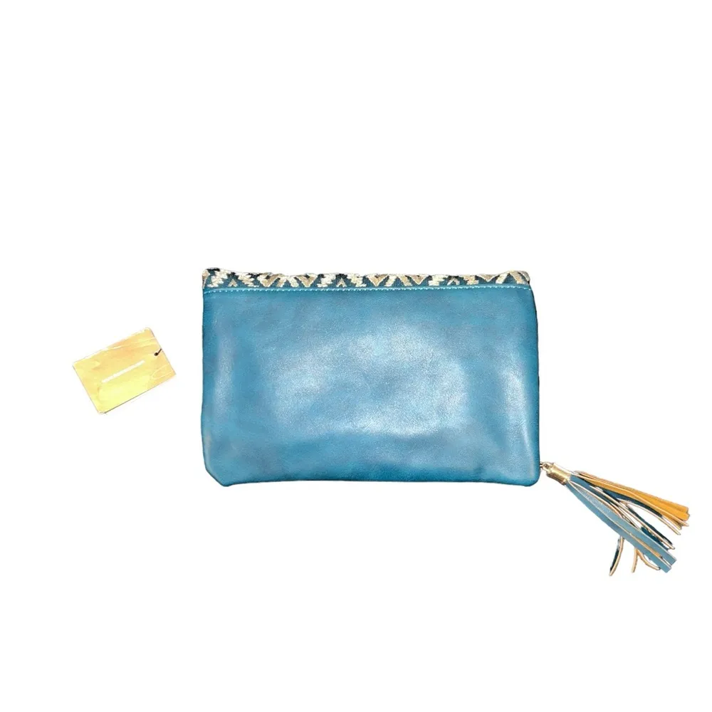 Francesca's Lace Overlay Clutch Teal - Image 7