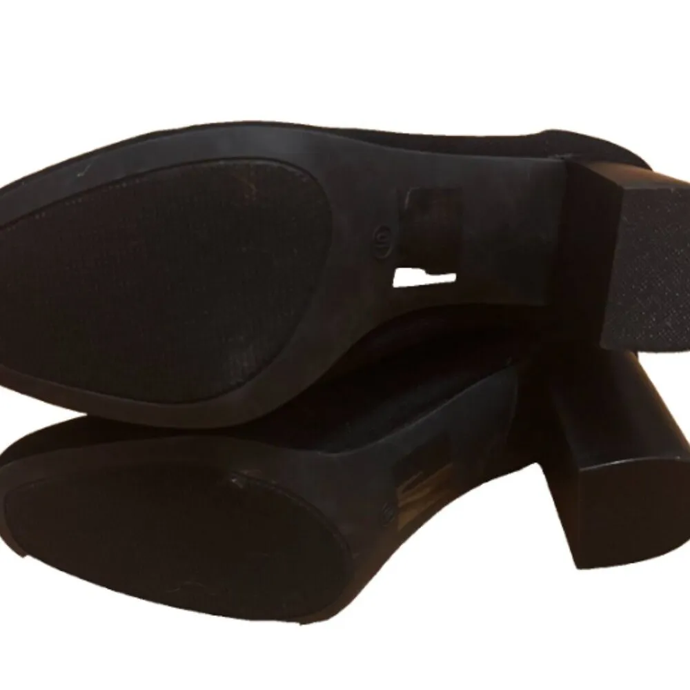 MIA Women's Black "Martin" Pointed Toe Block Heel Sock Booties - Size 10 NEW - Image 6