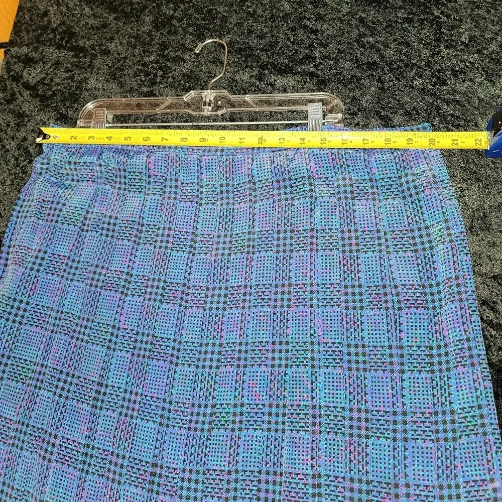 Vintage B.G.B Blue 100%Polyester Buttons Long Sleeve 2 Piece Top & Skirt Dress Size 16 - Image 13