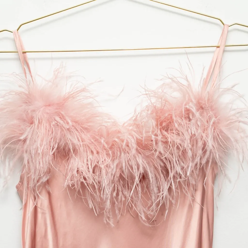 SLEEPER – Boheme Feather-Trim Slip Dress - Image 11