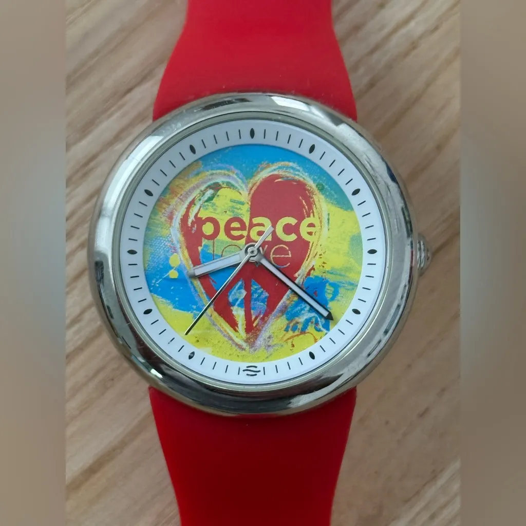 Fruitz by Philip Stein Rare Edition Watch Peace Love Natural Frequency Tech Red - Image 2