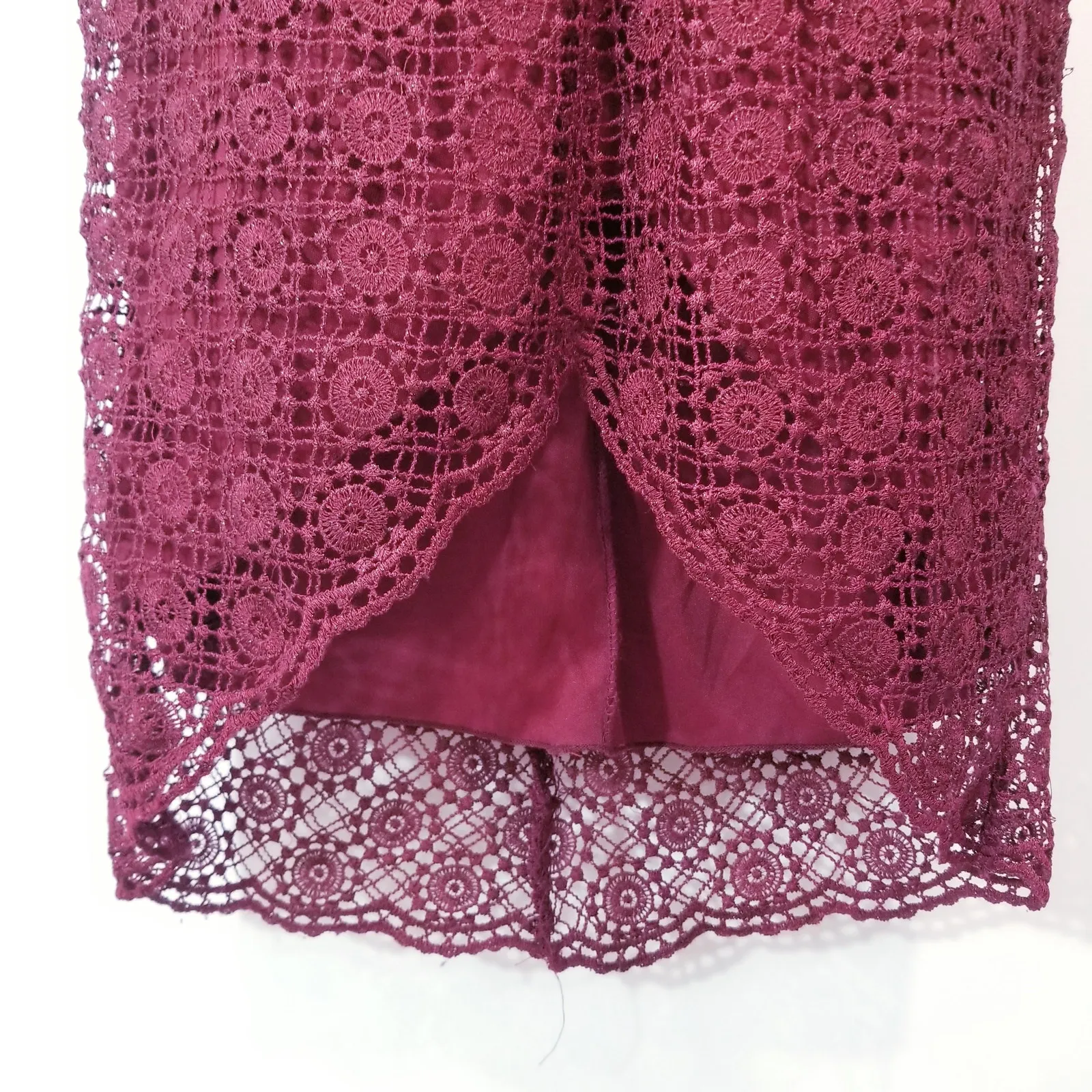 Bisou Bisou Lace Midi Dress Illusion Mock Neck Party Cocktail Work - Image 6