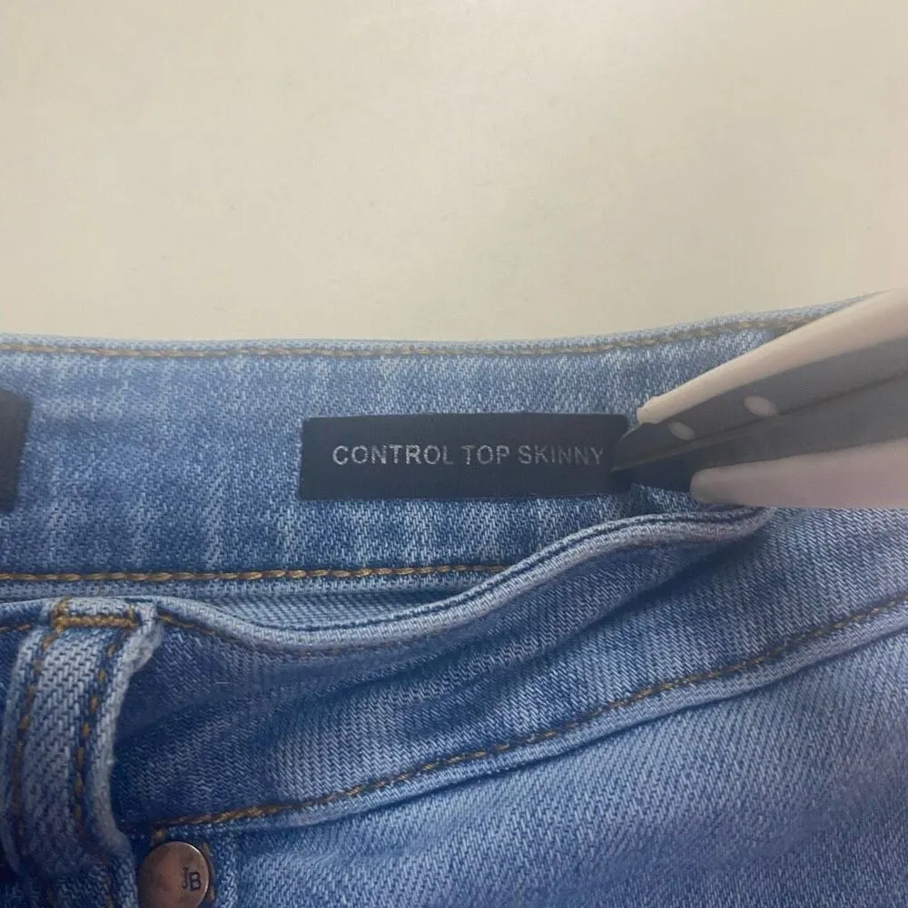 JUDY BLUE Women’s Juniors Blue Control Top Skinny Distressed Size 5/27 Jeans - Image 8