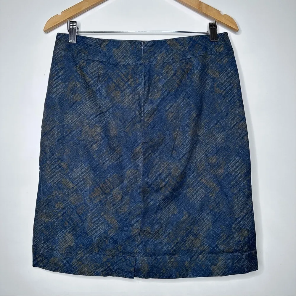 NIC+ZOE Blue Print Skirt Size 8 - Image 6