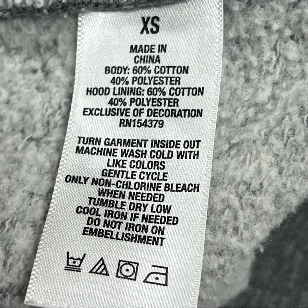 Aeropostale Hoodie Womens xs Fleece Gray Full Zipper Pockets spellout - Image 9