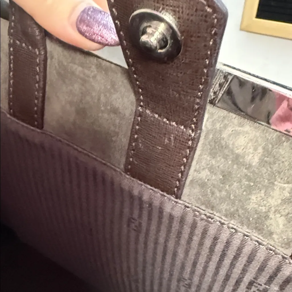 Fendi 2jours Dark Brown Large Leather Tote - Image 12