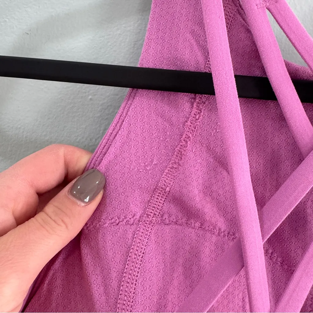 Lululemon Free To Be Serene Bra High Neck Long Line Magenta Glow 6 - Image 6