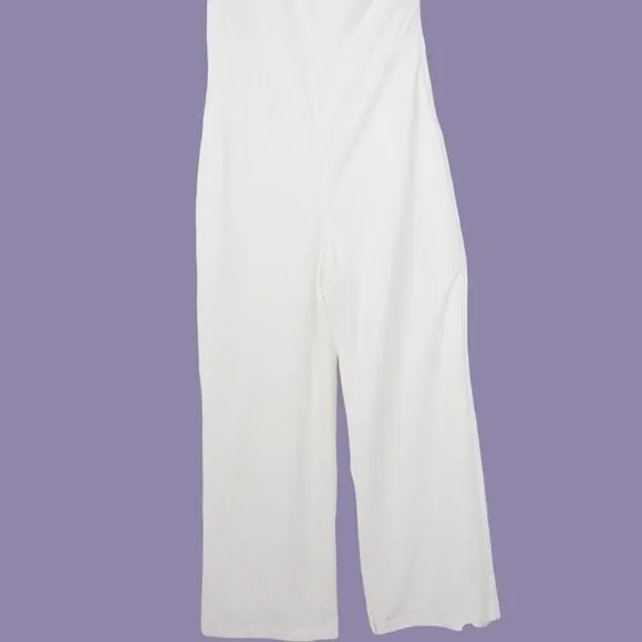 NEW White House Black Market white one shoulder‎ ruffle jumpsuit, 12 - Image 6
