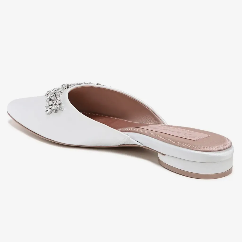 NEW $200 Pnina Tornai for Naturalizer Pyaar Dress Mules Jewel Embellished White Size 8.5 - Image 7