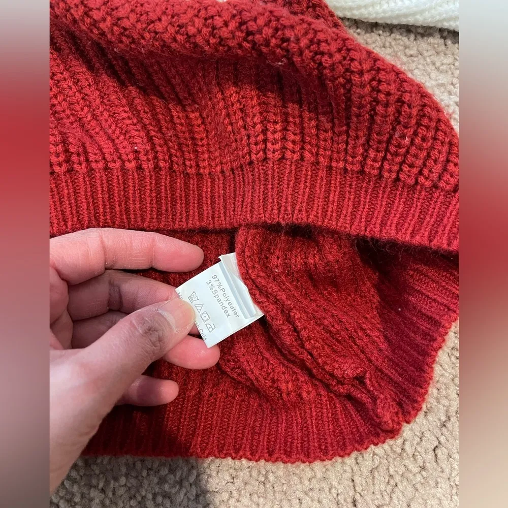 Women's ( Youth) Korean Fashion Y2k 3/4 sleeve Cable Knit Sweater White Size undefined - Image 9