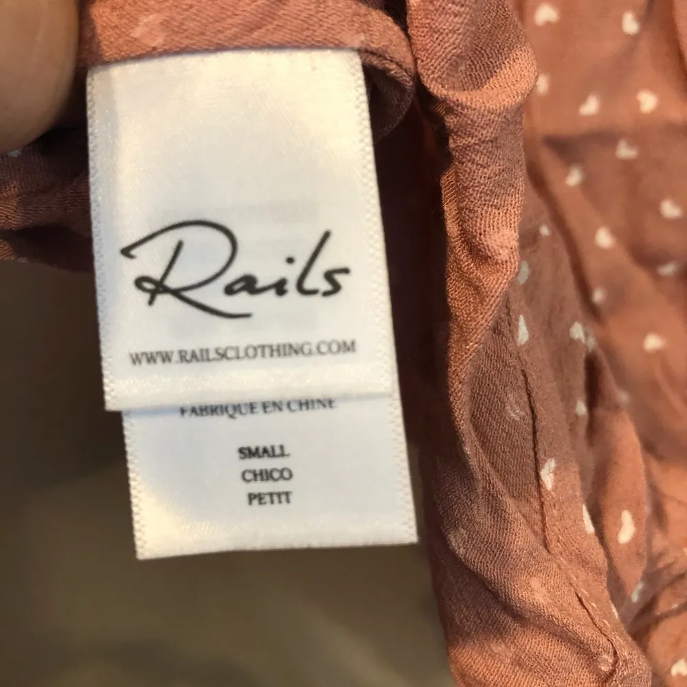 Rails Small Bretton Rosewood Mini Hearts Pink Short Sleeve Blouse Top - Image 13