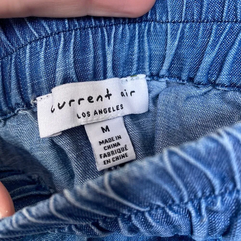 CURRENT AIR Chambray Tiered Shorts Size Medium Flowy Summer Tencel - Image 4