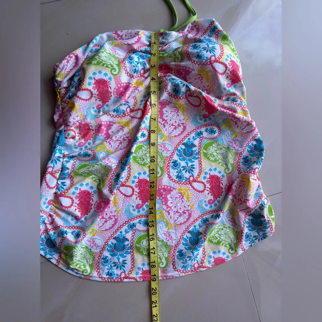 Merona floral Colorful  Swim Padded Halter Back Tankini Top Size XL One Piece - Image 12