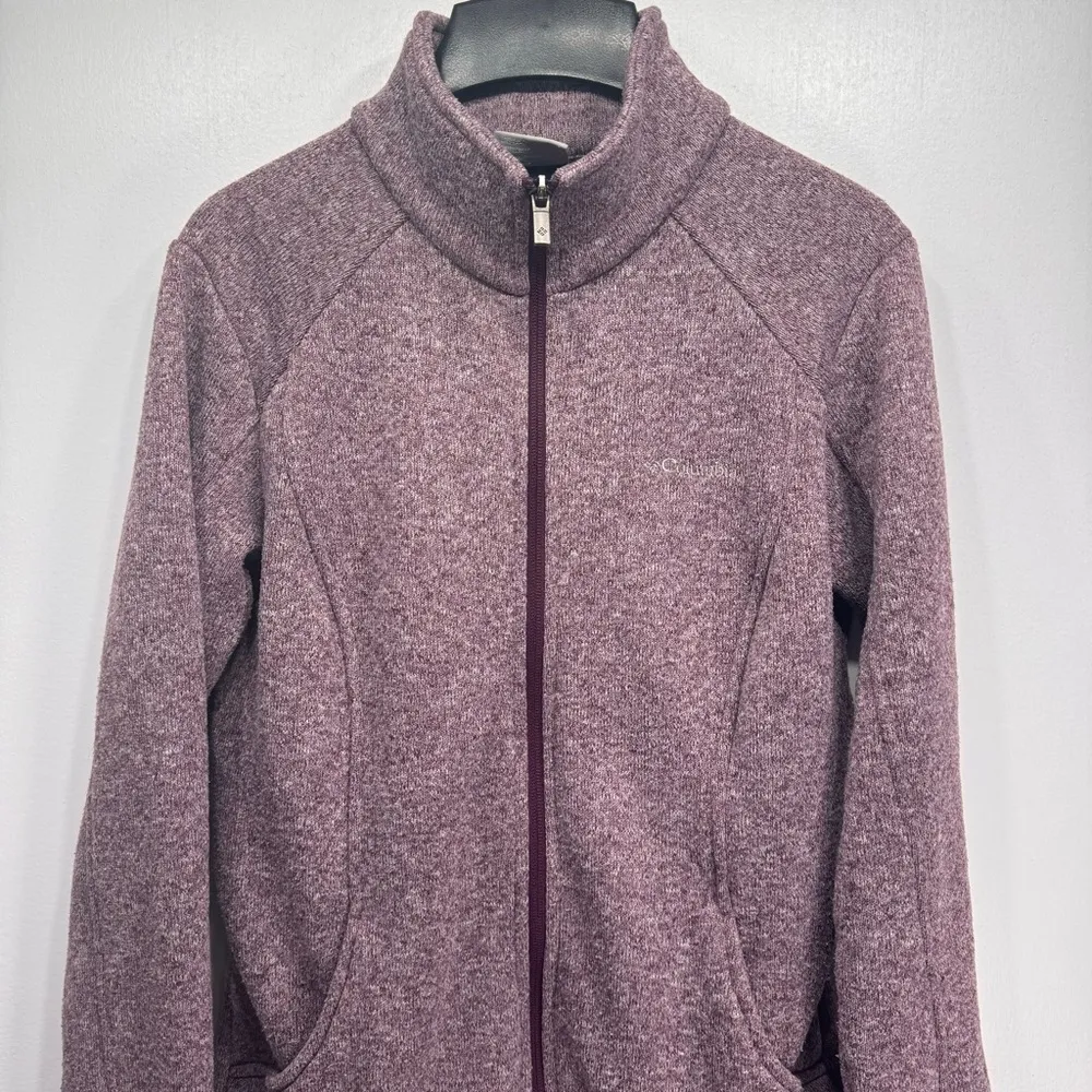 Columbia Plum Purple Zip Front Fleece Zip Front Jacket Size Small - Image 2